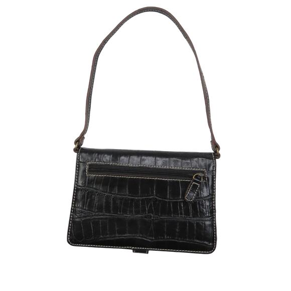 Y2K Nine West Vintage Black Alligator Mini Bag Faux Leather - Picture 3 of 6